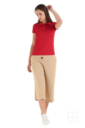 Playera Tipo Polo Premium 100% Poliéster Para Mujer Color Rojo