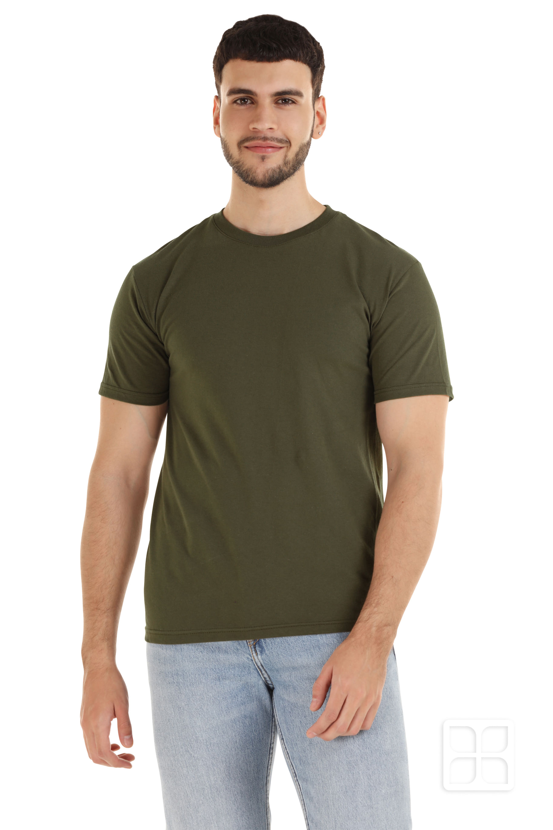 Camiseta básica verde militar hombre – Bausi