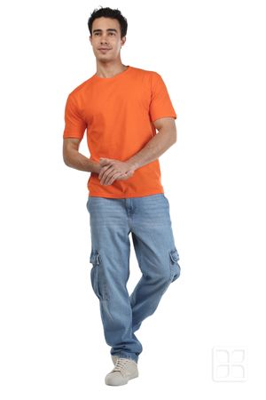 Playera Cuello Redondo Manga Corta para Hombre Color Naranja