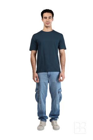 Playera Cuello Redondo Manga Corta para Hombre Color Petróleo