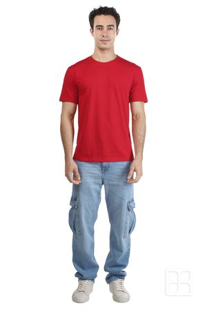 Playera Cuello Redondo Manga Corta para Hombre Color Rojo