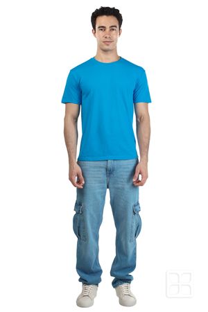 Playera Cuello Redondo Manga Corta para Hombre Color Turquesa