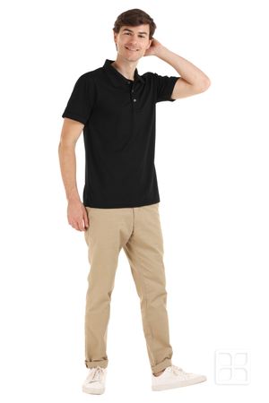 Playera Tipo Polo Premium 100% Poliéster Para Hombre Color Negro