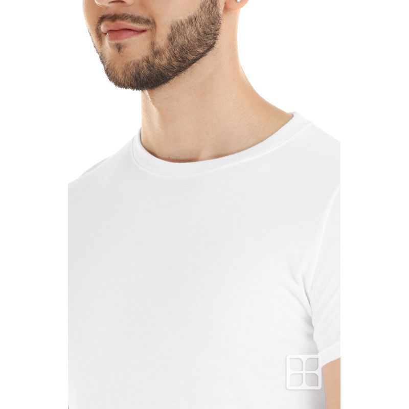 Camiseta ajustada moderna para hombre, ultra suave, de primera calidad,  esencial, de manga corta, cuello redondo, en blanco