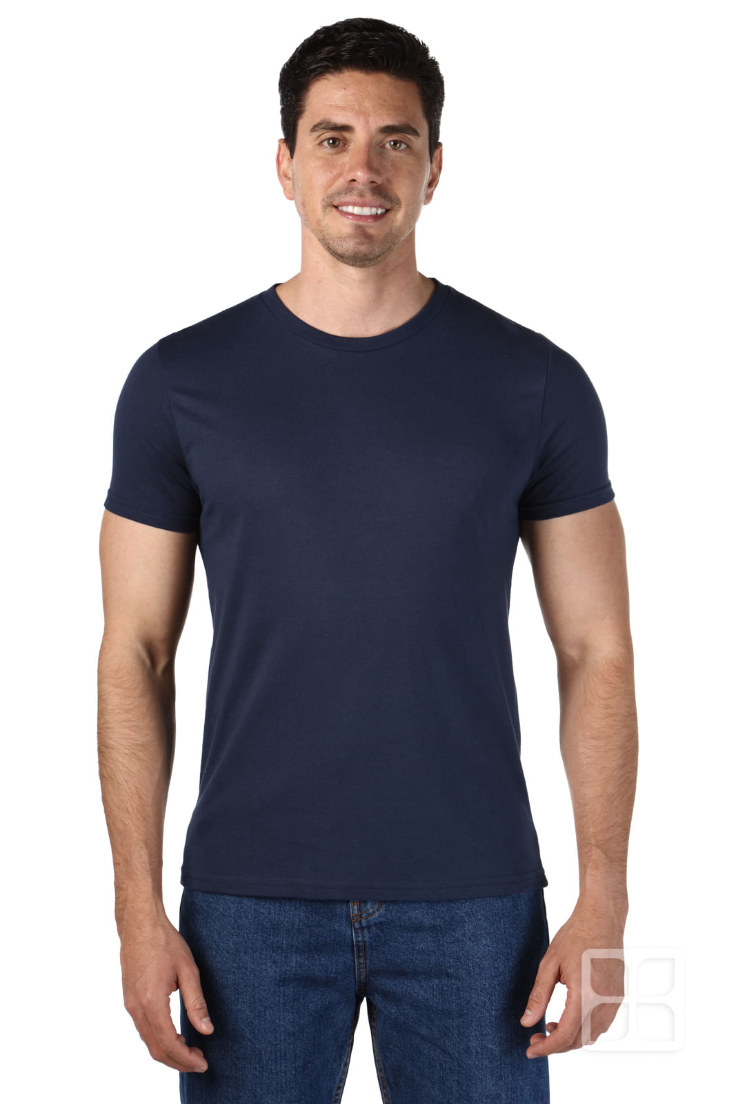 Azul Marino Playeras Cuello Redondo Manga Corta Playera Deportiva