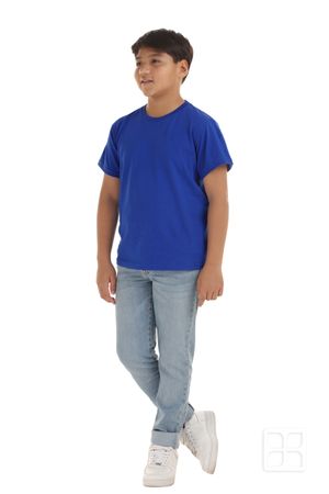 Playera Cuello Redondo Manga Corta para Niños Color Rey