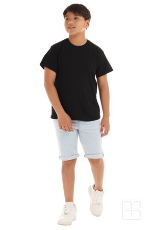 Playera Cuello Redondo Manga Corta para Niños Color Negro