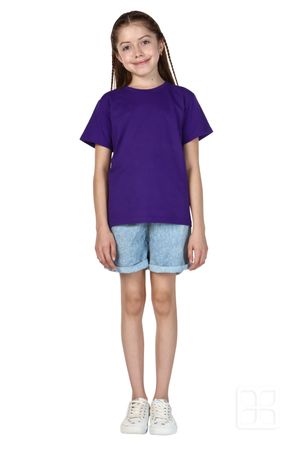 Playera Cuello Redondo Manga Corta para Niños Color Morado