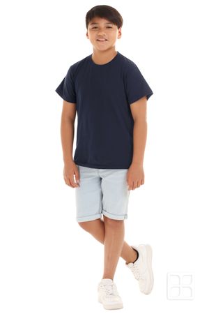 Playera Cuello Redondo Manga Corta para Niños Color Marino