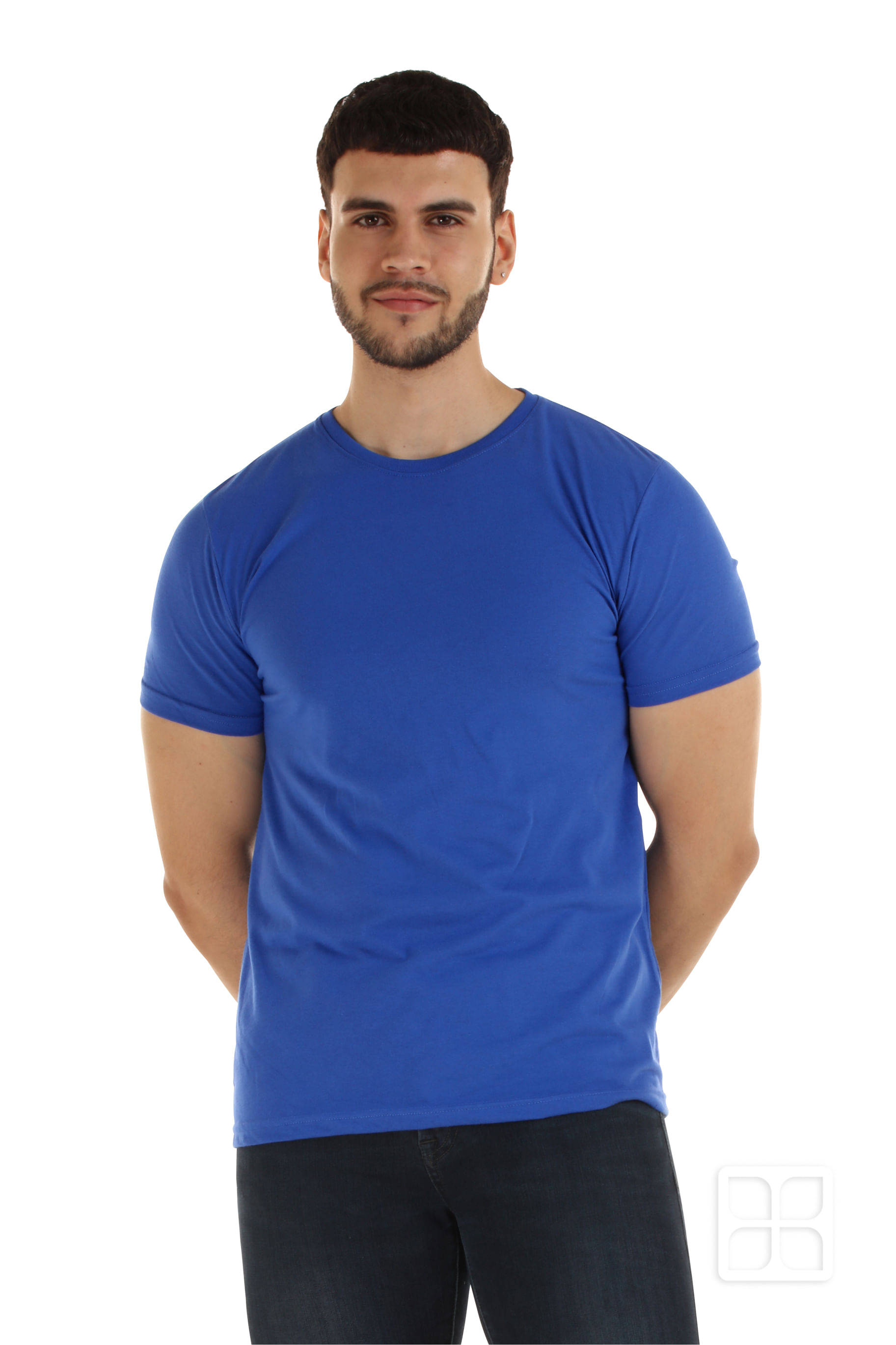 Playera Cuello Redondo Manga Corta De Alta Calidad Para Hombre Azul Rey