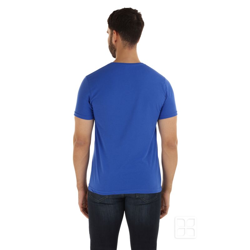 Playera Cuello Redondo Manga Corta De Alta Calidad Para Hombre Azul Rey