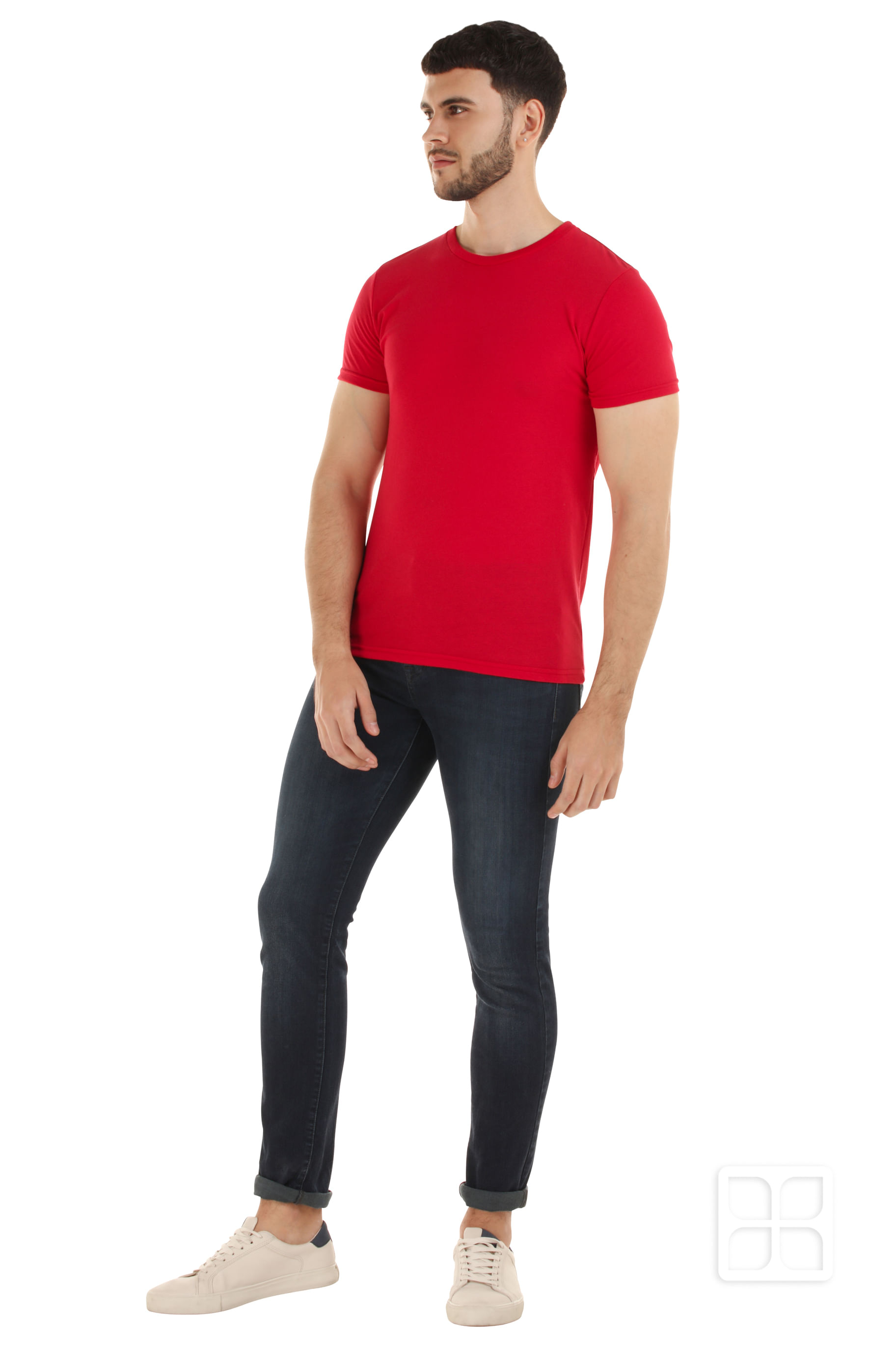 Playera Cuello Redondo Manga Corta De Alta Calidad Para Hombre Rojo