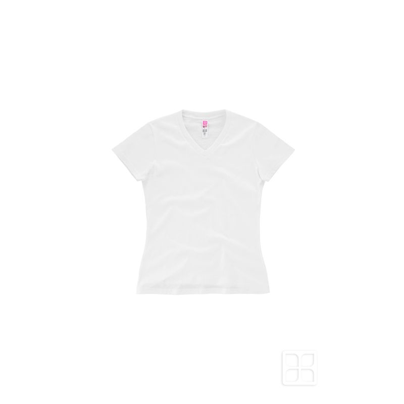 Playera Cuello V Manga Corta Para Mujer Blanco 