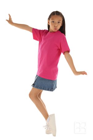 Playera Cuello Redondo Manga Corta para Niños Color Heliconia