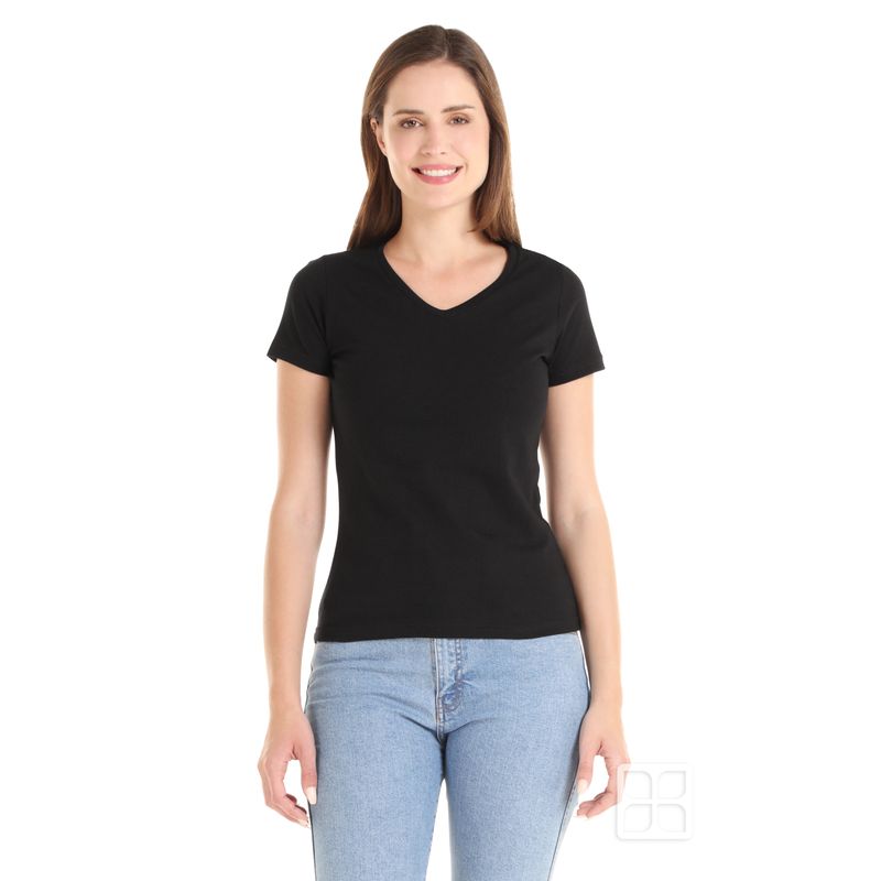  Creative21 Camiseta negra para mujer - Camisetas de algodón con  cuello en V para mujer, camisetas de media manga de moda para mujer, Negro  - : Ropa, Zapatos y Joyería