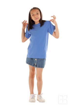 Playera Cuello Redondo Manga Corta para Niños Color Azul Celeste