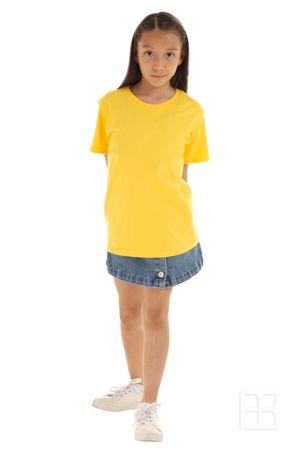 Playera Cuello Redondo Manga Corta para Niños Color Canario