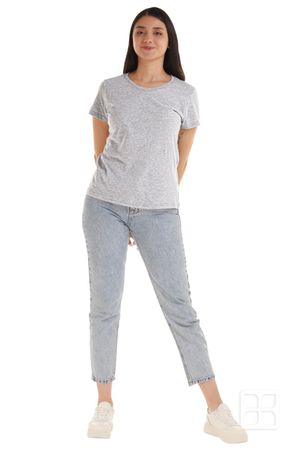 Playera Cuello Redondo Manga Corta de Alta Calidad para Mujer Color Jaspe