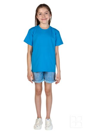 Playera Cuello Redondo Manga Corta para Niños Color Turquesa