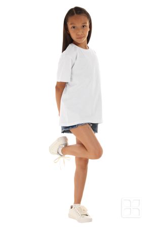 Playera Cuello Redondo Manga Corta para Niños Color Blanco