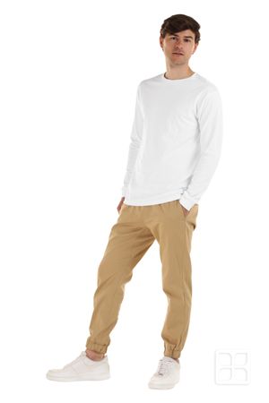 Playera Cuello Redondo Manga Larga para Hombre Color Blanco