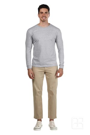 Playera Cuello Redondo Manga Larga para Hombre Color Jaspe