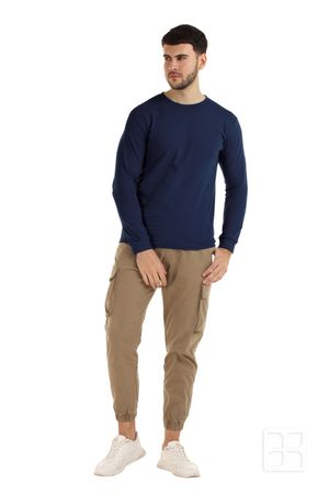 Playera Cuello Redondo Manga Larga para Hombre Color Marino