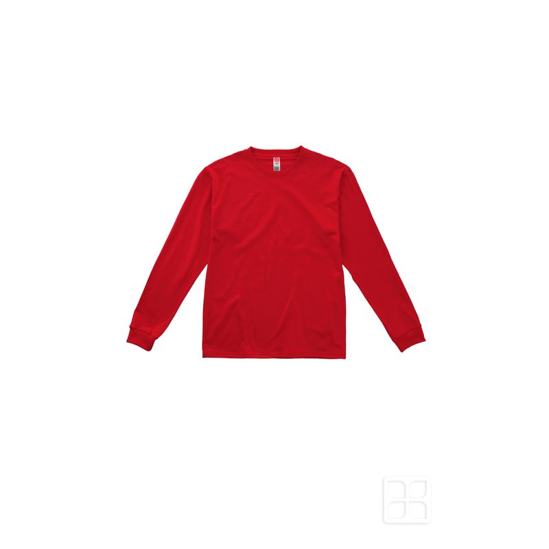 comestible Interrupción raya Playera Cuello Redondo Manga Larga Para Hombre Rojo