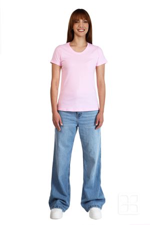 Playera Cuello Redondo Manga Corta para Mujer Color Rosa