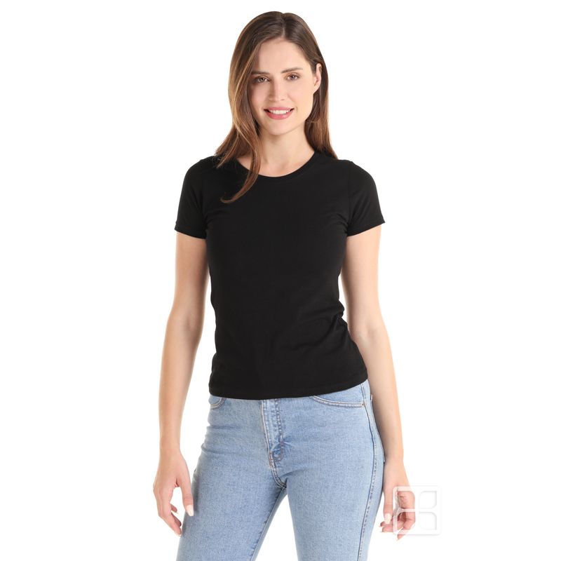 Playera basica negra online mujer