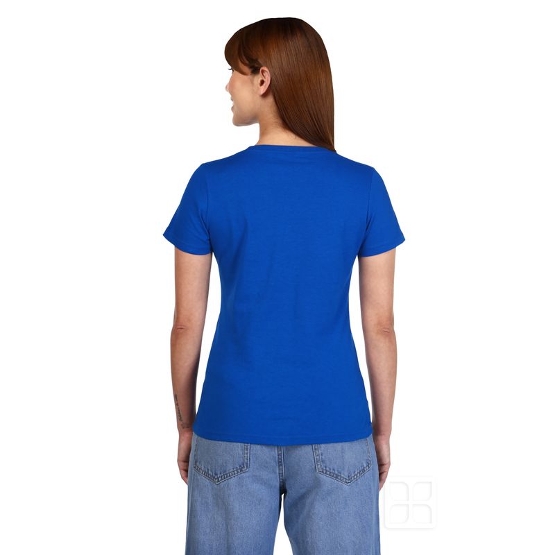 Playera Cuello Redondo Manga Corta Para Mujer Azul Rey 