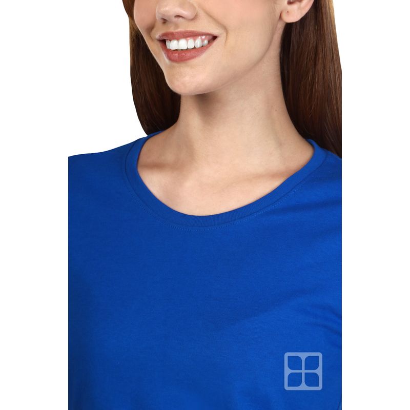 Playera Cuello Redondo Manga Corta Para Mujer Azul Rey 