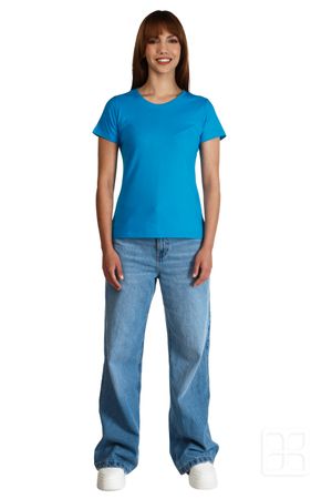 Playera Cuello Redondo Manga Corta para Mujer Color Turquesa