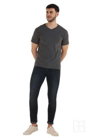 Playera Cuello V Manga Corta para Hombre Color Carbón