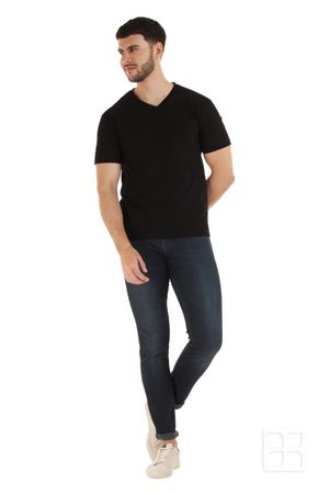 Playera Cuello V Manga Corta para Hombre Color Negro