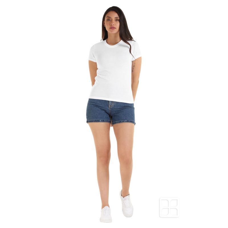 Playera Cuello Redondo Manga Corta Para Sublimar Para Mujer Blanco