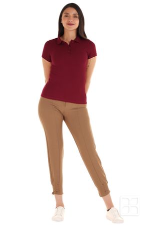 Playera Tipo Polo Premium para Mujer Color Cherry