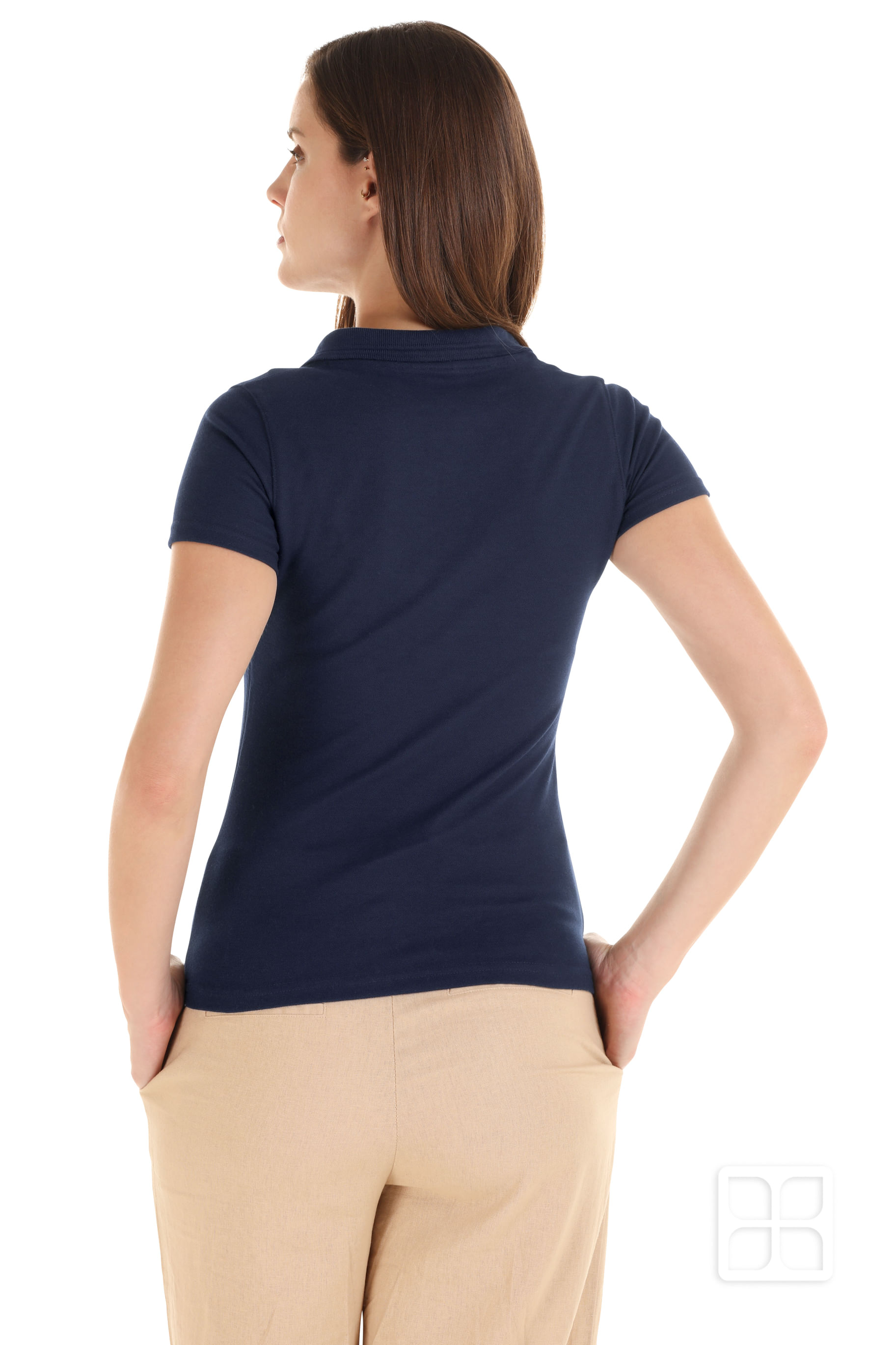 Playera Tipo Polo Premium Para Mujer Marino