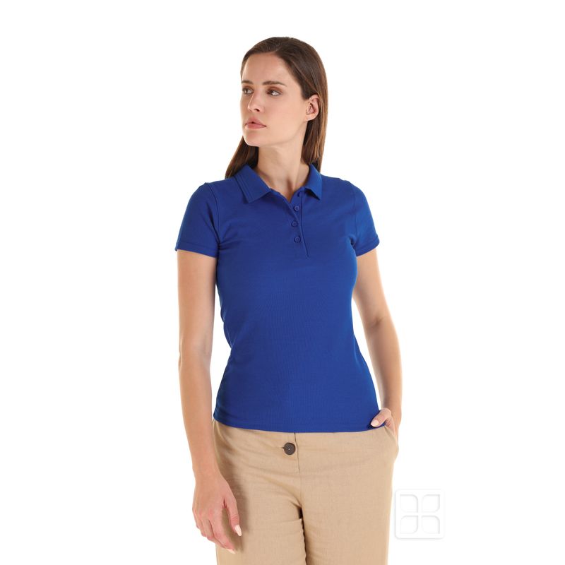 Playera Tipo Polo Premium Para Mujer Azul Rey