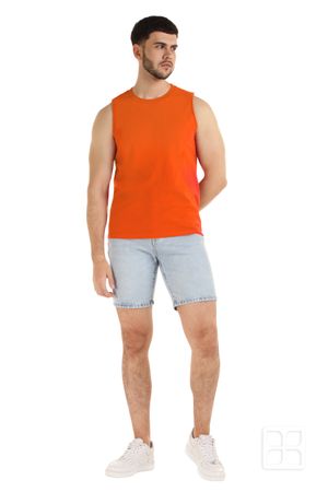 Playera Cuello Redondo sin Mangas Unisex Color Naranja