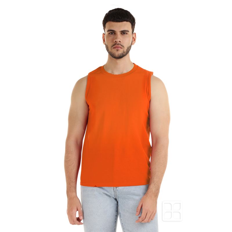 CAMISETA NARANJA CUELLO REDONDO M/C SIN BOLSILLO