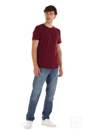Playera Cuello Redondo Manga Corta Premium para Hombre Color Vino Jaspe