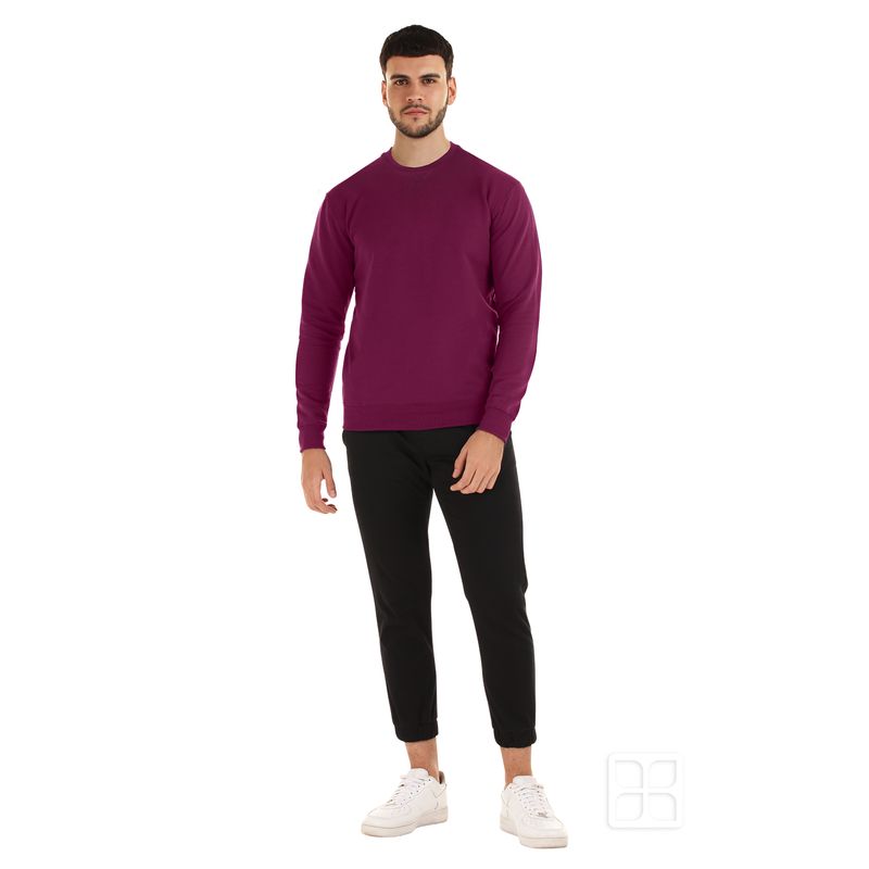 Sudadera Premium Unisex Cuello Redondo Color Vino