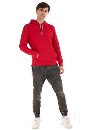 Sudadera Premium Unisex Cuello Redondo Con Capucha y Cangurera Color Rojo