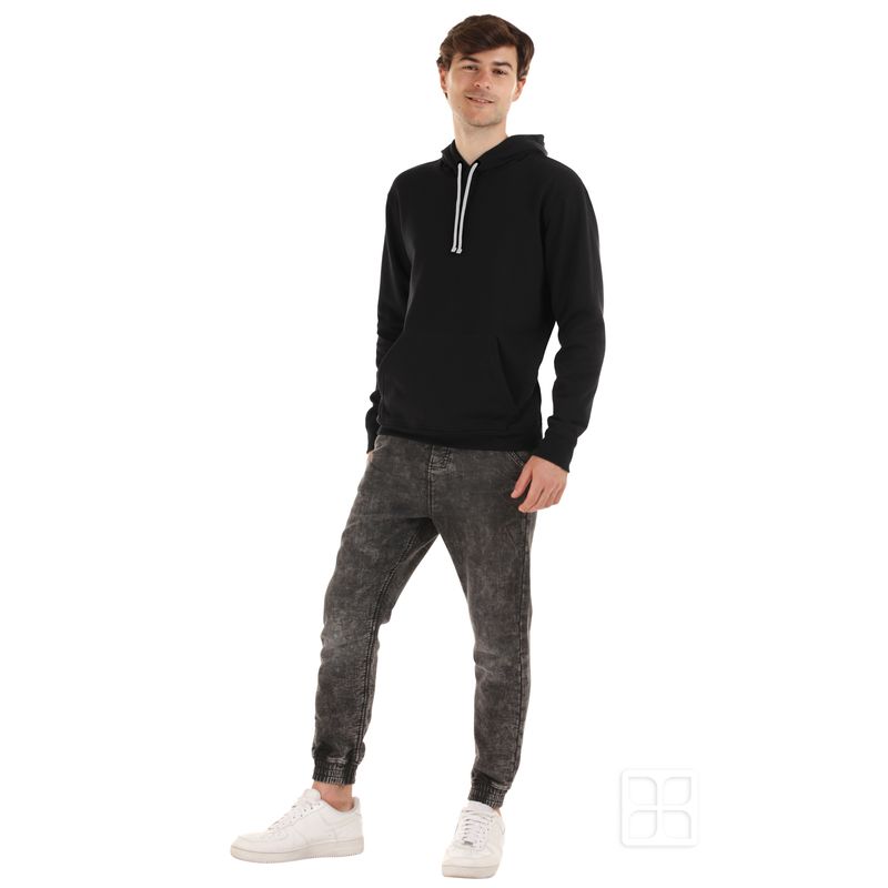 Sudadera Negra Con Capucha Para Hombre Afelpada Hoodie