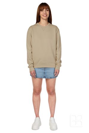 Sudadera Premium Unisex Cuello Redondo Color Kaki