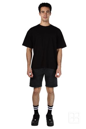 Playera Oversize Cuello Redondo Color Negro