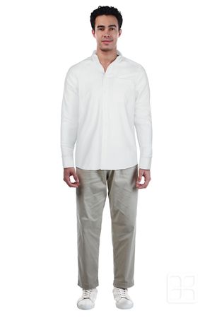 Camisa Oxford Manga Larga Para Hombre Color Blanco