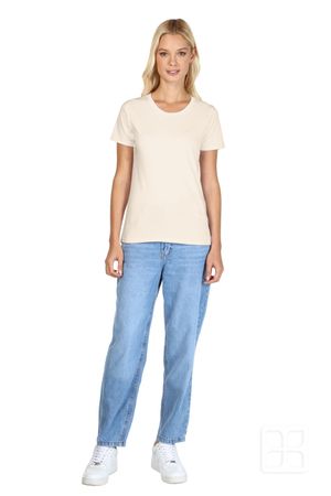 Playera Cuello Redondo Manga Corta para Mujer Color Hueso