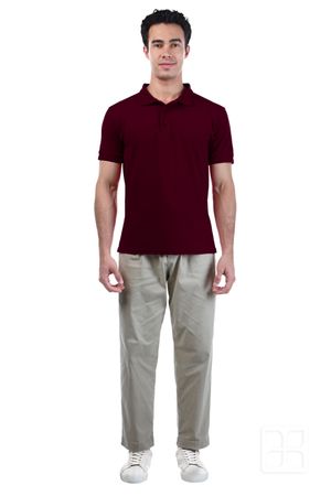 Playera Tipo Polo Premium para Hombre Color Vino